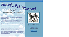 Desktop Screenshot of peacefulpettransport.com