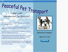 Tablet Screenshot of peacefulpettransport.com